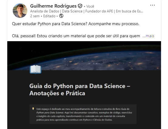 Capa do Post: 📘 Quer estudar Python para Data Science?
