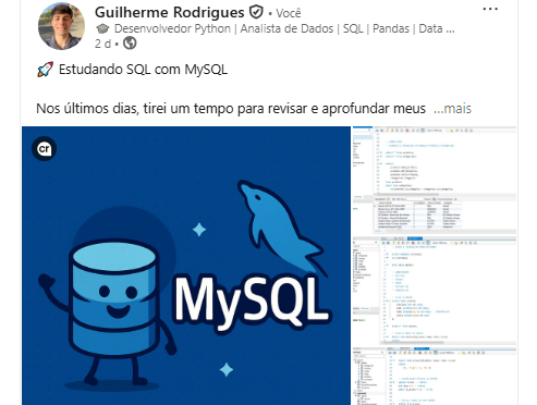Capa do Post: 🚀 Estudo de SQL com foco em MySQL