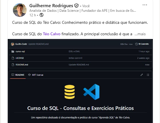 Capa do Post: 🧙 Curso de SQL do Téo Calvo